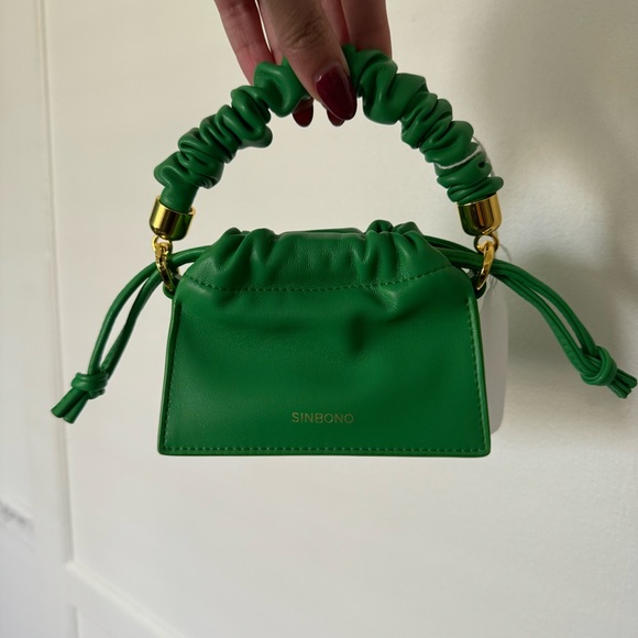 Sinbono Vegan Mini Drawstring Handbag - Grass Green - Picture 5 of 8
